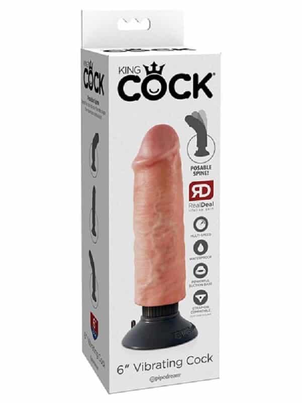 King Cock 6" Vibrating Cock Flesh dong