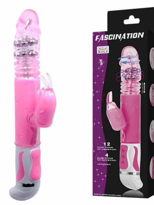 Fascination Bunny Vibrator Pink up and down