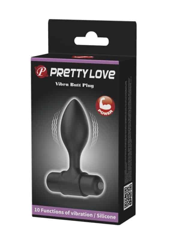 Vibra Butt Plug Black Pretty Love σιλικόνης