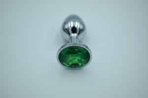 Σφήνα με διαμάντι πράσινο μεταλλική για πρωκτό