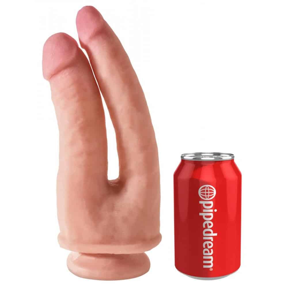 Ρεαλιστικό διπλό ομοίωμα πέους με βεντούζα King Cock