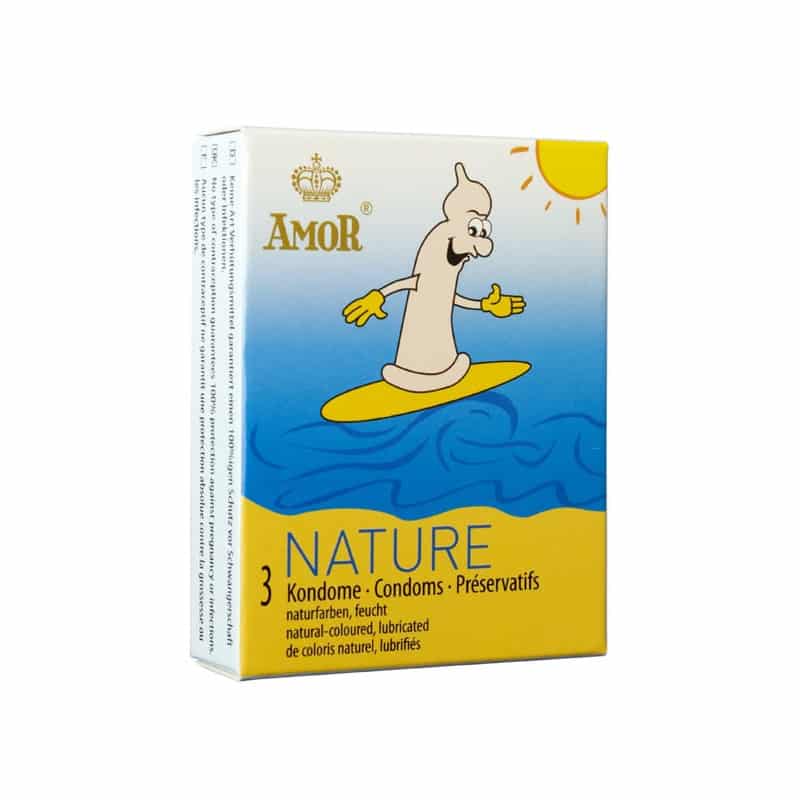 Προφυλακτικό AMOR Nature Κλασικό προφυλακτικό από Latex με σπερματοδόχο. Συνδυάστε με λιπαντικό που είναι φιλικό με τα προφυλακτικά!