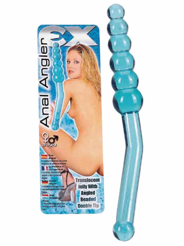 Anal Angler Clear Blue πρωκτικό dong με beads