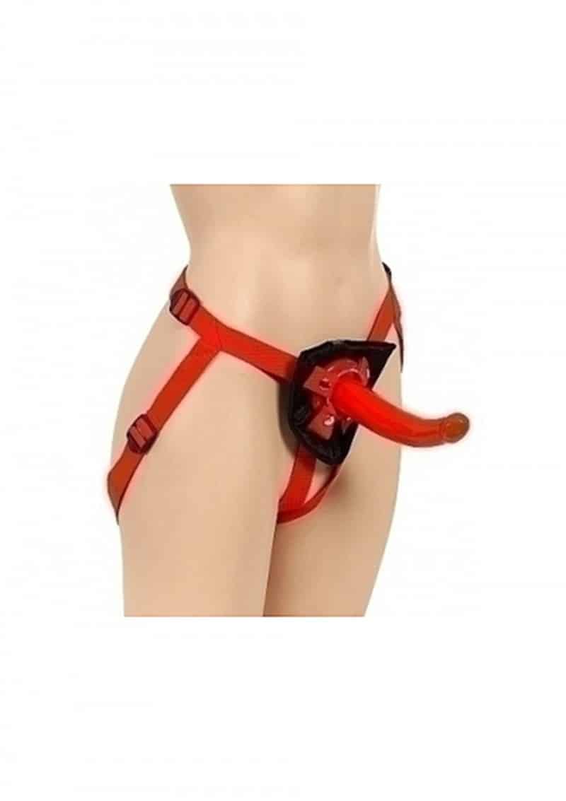 Sophia'S Red Rider strap on με τζελ dildo