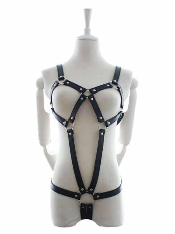 Leather body harness φόρεμα δερμάτινο