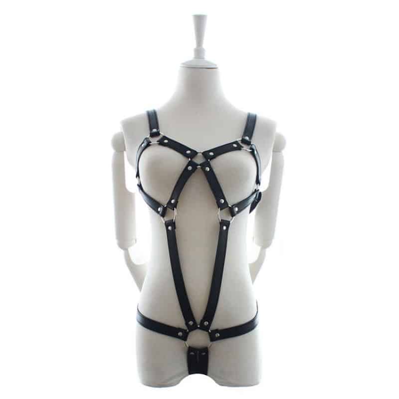 Leather body harness φόρεμα δερμάτινο