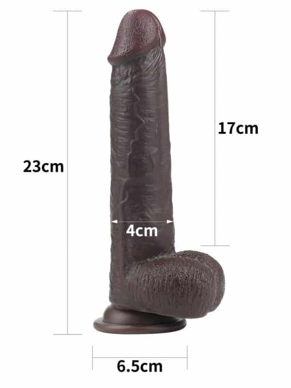 Μαύρο dildo με σιλικόνη sliding skin