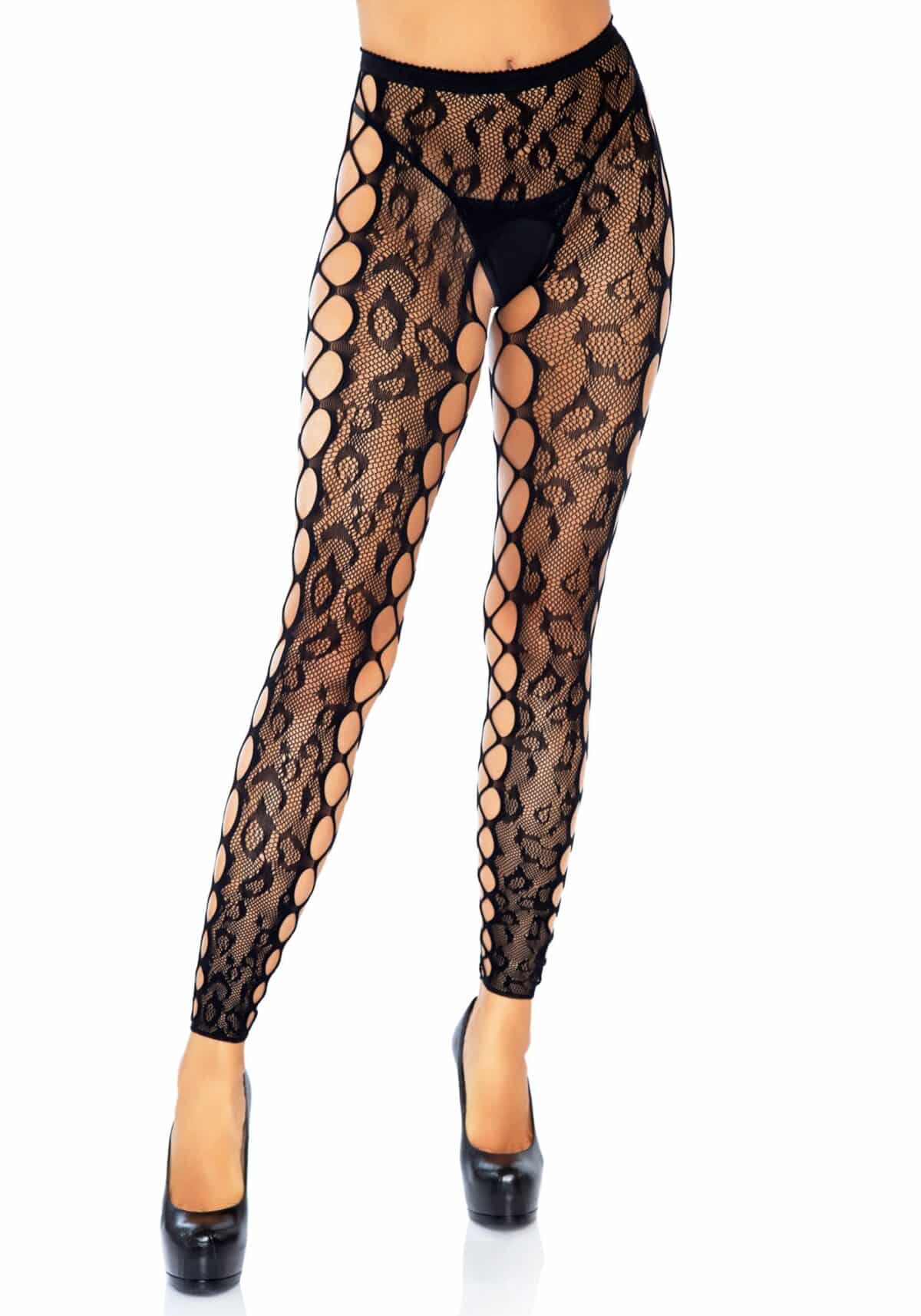 Footless crotchless tights κολάν δίχτυ