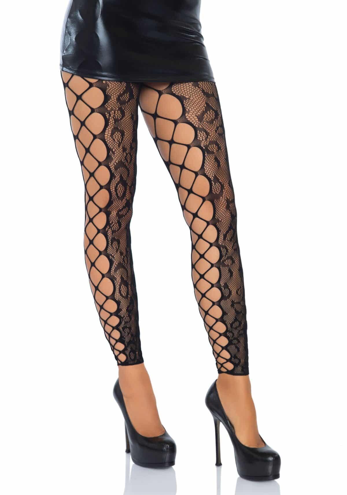 Footless crotchless tights κολάν δίχτυ