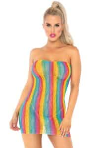 Rainbow leopard tube dress πολύχρωμο φόρεμα
