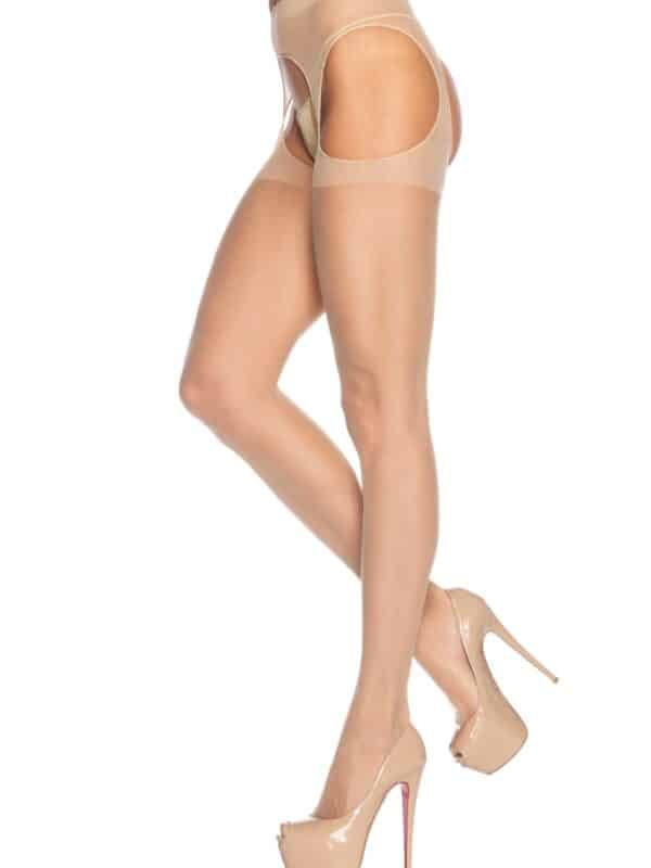 Nude Sheer Suspender Pantyhose