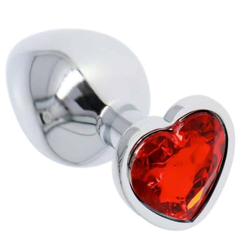Plug heart red medium