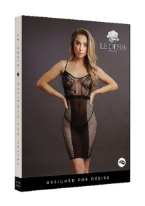 Knee-Length Lace And Fishnet Dress