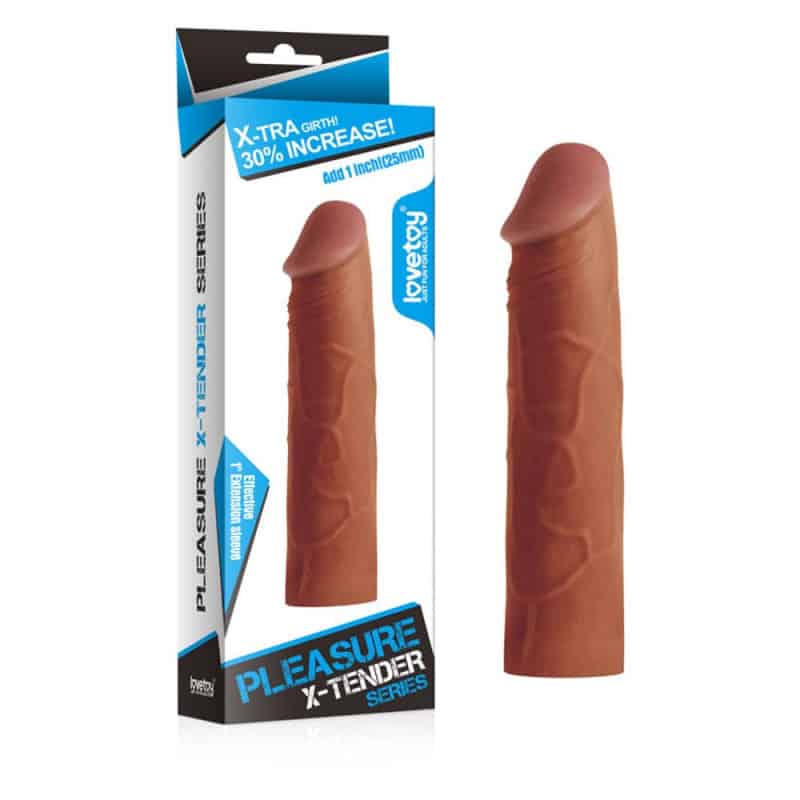 Pleasure X-Tender Penis Sleeve Brown 1