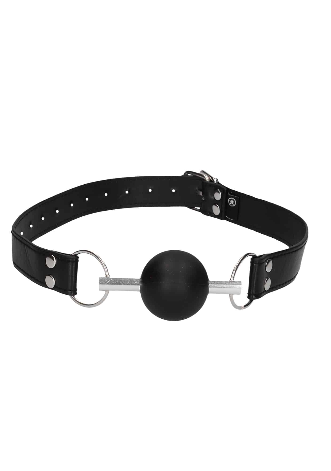Solid Ball Gag With Bonded Leather Straps