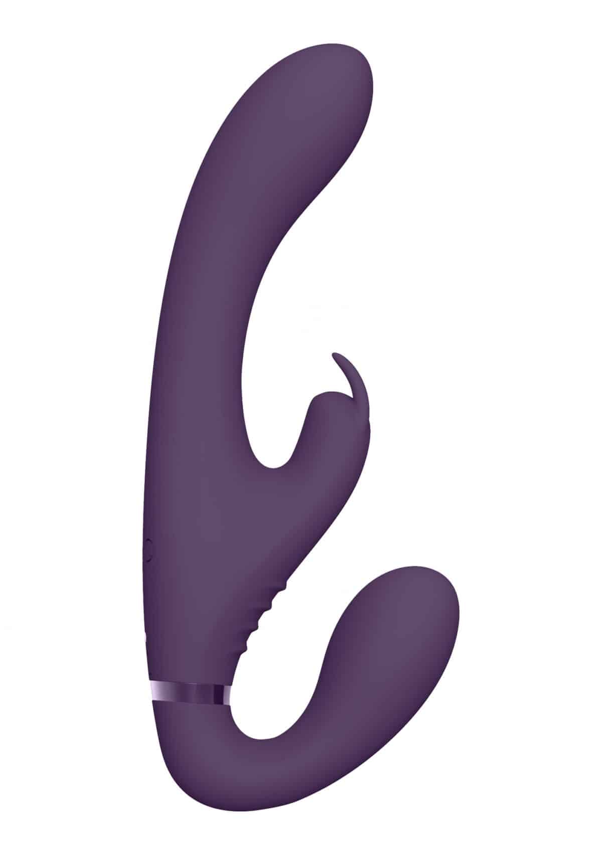 Suki Vibrating Strapless Strap-on Rabbit Purple