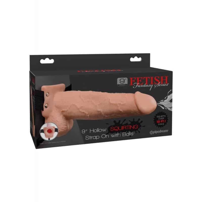 Hollow Squirting Strap-on with Balls Flesh