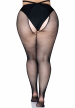 Plus size Strappy crotchless tights