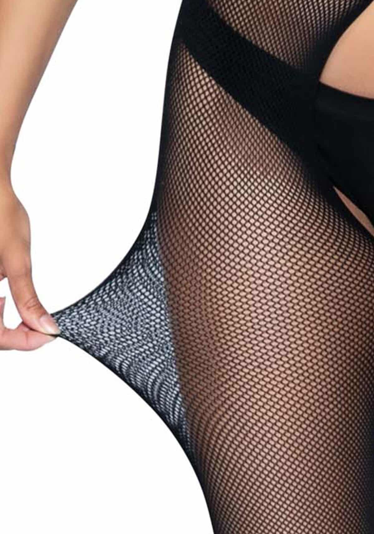 Strappy crotchless tights